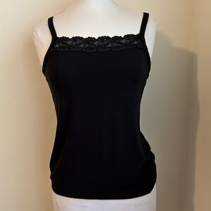 Chico's Black with Lace Tank Top Size 1